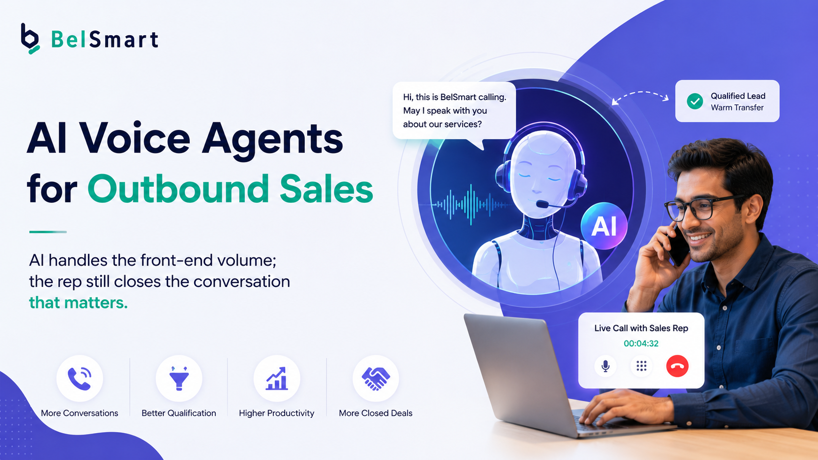 AI voice agents for outbound sales working alongside a live sales rep on a call